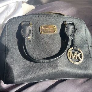 Small, Black. Leather, Michael, Kors, MK, Handbag, Purse. Satchel